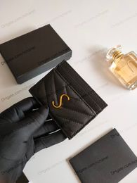Top-Qualität Designer-Geldbörse Kartenhalter Mode Damen Herren Luxus-Geldbörsen Kaviar-Rindsleder-Material mit Box Y doppelseitige Kreditkarten Münze Mini-Geldbörse