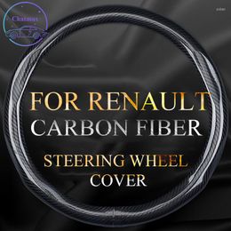 Steering Wheel Covers Carbon Fibre Cover For Clio Twingo ZOE Kwid Megane Universal 38cm 15 Inches Anti-slip