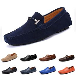 mens women Casual Shoes Leather soft sole black white red orange blue brown comfortable sneaker 030