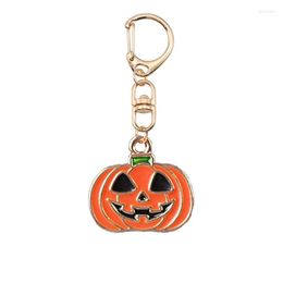 Keychains Halloween Pumpkin Head Pendant Keychain Female Party Prom Student Backpack Car Key Accessories Anti-lost Jewelry Gift