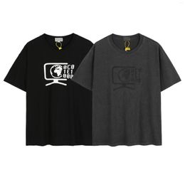 Men's T Shirts Retro CAVEMPT C.E T-shirt Men Women 1:1 TV Earth Display Printed