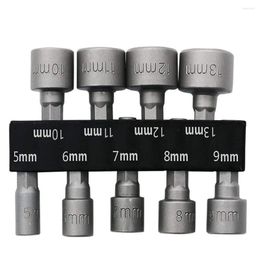 9pcs 5-13mm Steel Power Nut Driver Drill Bit Set Hex Shank Metric Socket Wrench Adapter Kit