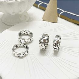 20 off 2023 new luxury high quality fashion Jewellery for silver double woven interlocking high version ins worn ring