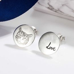 Fashion Collection 2023 New Luxury High Quality Fashion Jewellery for Sterling Silver double fearless cat asymmetric Round Earrings for men and women