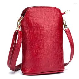 Evening Bags Women Messenger Bag Cow Genuine Leather Soft Zipper Single Fashion Female Brand Casual Crossbody Phone Holder