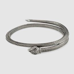 60% OFF 2023 New Luxury High Quality Fashion Jewelry for Thai silver bracelet tail snake male and female lovers punk Bracelet open mouth jewelry