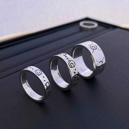 Fashion Collection 2023 New Luxury High Quality Fashion Jewellery for silver flower and bird you elf spirit skull couple pair simple ring