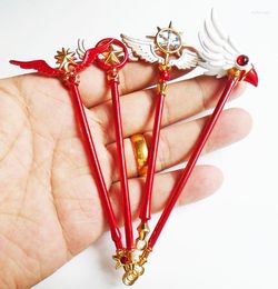 Chaveiros cartões captor cardcaptor sakura wand liga de ouro colar de cadeia de pendurações de pingentes
