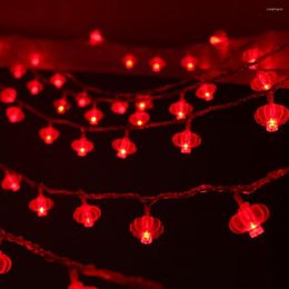 Strings 3meter 20led Mini Red Lantern String Light Battery Operated Fairy Decorative Lamp For Chinese Year Decoration