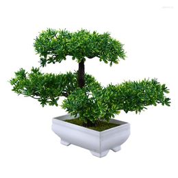 Decorative Flowers 1PC 18cm Plant Simulation Bonsai Ornament Artificial Home Office Pine Tree Gift DIY Pot Garden Decoration