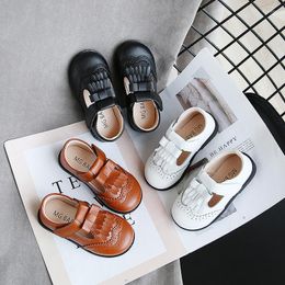 Athletic Shoes Spring Autumn Kids Girl Princess With Tassel Fashion PU Leather Loafers Retro Waterproof Baby Footwear