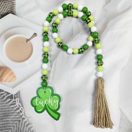 Chandelier Crystal Irish Festival Wooden Bead String Rope Tassel Tray Ornaments