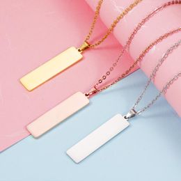 Pendant Necklaces Fnixtar 10Pcs Mirror Polished Strip Stainless Steel Cable Chain For DIY Custom Name Logo Women Men