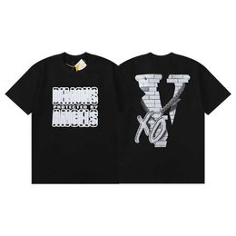 Metal Necklace Youth Couple Loose Fashion Double Yarn Short Sleeve T-Shirt