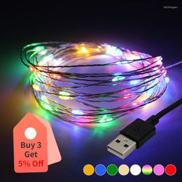 Strings Led Fairy Lights Copper Wire Garland String 1/2/5M Holiday Outdoor Garden Night Light For Christmas Tree Wedding Decors