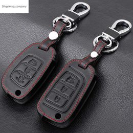 Genuine Leather Car New Key Case Covers For Hyundai I20 I30 I35 I40 IX20 IX35 Solaris Verna Santa Fe Creta I10 Tucson Elantra