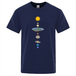 Men's T-Shirts Cosmic Solar System Planets Print Man T-shirt Oversized Loose Clothing Regular Sleeve T Shirts Male Fashion Casual Tee Shirt 230303