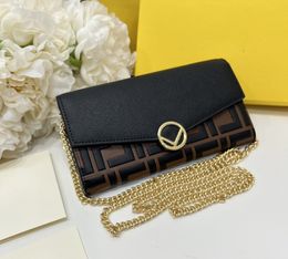 Fashion designer shoulder bags luxury womens chain handbags embossed letter genuine leather crossbody original ladies vintage envelope sling purses #064