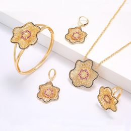 Necklace Earrings Set GN Ethiopian Traditional Flower And Gold Eritrean Women's Habsha Wedding Party Gift 2714