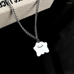 Pendant Necklaces Trendy Simple Titanium Steel Cute Ghost Necklace For Women Men Fashion Hip Hop Friendship Jewellery Gifts