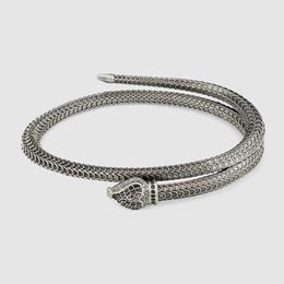 70% OFF 2023 New Luxury High Quality Fashion Jewelry for Thai silver bracelet tail snake male and female lovers punk Bracelet open mouth jewelry
