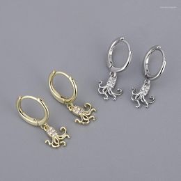 Hoop Earrings Silver Color Octopus Golden Simple Fashion For Women Luxury Designer Jewelry Gifts