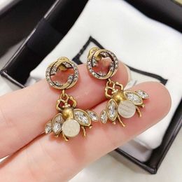 Factory wholesale 2023 New Luxury High Quality Fashion Jewellery for Classic little bee advanced silver Earrings