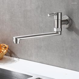 Bathroom Sink Faucets 360° Rotatable Wall Mounted Faucet Stainless Steel Accessory Balcony Replace Tub Spout Finish Basin