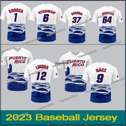 Puerto Rico 2023 WBC wbc Custom Men Baseball Jersey World Baseball Classic Jose Berrios Edwin Diaz Lugo Marcus Stroman Javier Baez carlos Correa Francisco Lindor ety