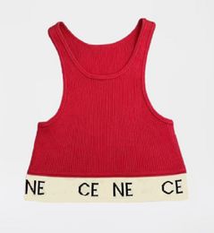 designer crop top top da donna tees tank Camis sport per il tempo libero Sexy bottoming vest Off spalla Canotta Casual senza maniche Backless Top Camicie rosso S-XL