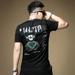 Men's T-Shirts Trendy Brand T-shirt Bear Printed Design Short Sleeve Tees Summer New Fashion Streetwear Homme Tops Clothing Plus Size 7XL