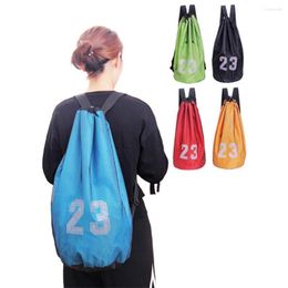 Storage Bags Backpack Bag Mesh Wear-resistant Scratch-resistant Adjustable Strap Exquisite Sewing Reusable No. 23 Print Basketball