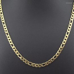 Chains AMUMIU 45-70cm 6mm Quality 316L Stainless Steel Gold Colour Rope Necklace Man Woman Jewellery Male Gifts 2023 KN058