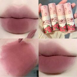 Lip Gloss Velvet Matte Lipstick Makeup Lovely Strawberry Waterproof Tint Smooth Pigment Clay Long-lasting Mud Red J0J0