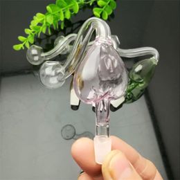 Smoking Pipes New colored peach-heart pot and cigarette fittings Glass Bongs Glass Smoking Pipe