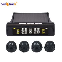 Car TPMS Tyre Pressure Monitoring System Solar Power Digital TMPS LCD Display USB Auto Security Alarm Tyre Pressure Sensor