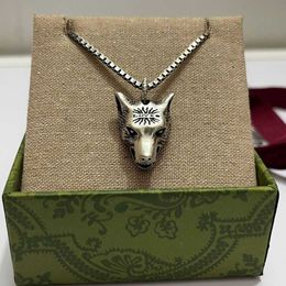 Factory wholesale 2023 New Luxury High Quality Fashion Jewellery for Family Double Animal Necklace Trend Dark Coat and Wolf Head