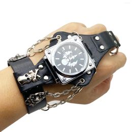 Wristwatches Men Watches 2023 Luxury Skull Locomotive Street Style Design Clock Christmas And Year Gift Fashion Big Dial Wrist Watch