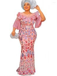 Ethnic Clothing African Dress For Women Elegant Glitter Luxury Hip Wrap Bodycon Wedding Party Evening Dresses Birthday Night Celebrity