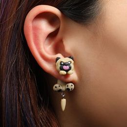 Dangle Earrings Fashion Cute Handmade Polymer Clay Soft Sharpei Pug Dog For Women Cartoon Animal Stud Earring Jewelry Gift