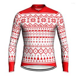 Racing Jackets Four Seasons Bicycle Jersey Long Sleeve Wear Motocross Cycling Christmas Road Top Bike Cycle Rider Sweater Gift Shirt