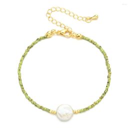 Charm Bracelets Boho Gold Color Miyuki Beaded Freshwater Pearls Thin Bracelet For Women Jewelry Femme Adjustable Simple Pulseras