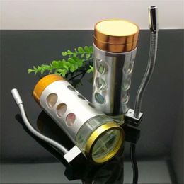 Smoking Pipes new Europe and Americaglass pipe bubbler smoking pipe water Glass bong Lighter steel pot