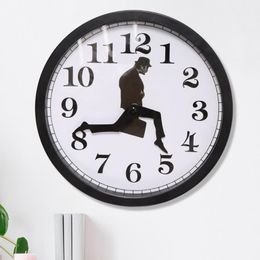 Wall Clocks Clock British Comedy Inspired Ministry Of Silly Walk Home Decor Novelty Watch Funny Walking Silent Mute