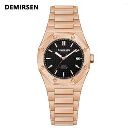 Wristwatches Automatic Watch Japan NH35 Movement 100M Waterproof Steel Sapphire Glass Rose Gold Mechanical For Men