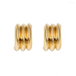 Stud Earrings 2023 Style Metal For Women Korean Fashion Jewelry Personalized Semi-circular Design