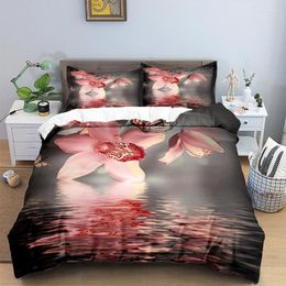 Bedding Sets Bed Sheets For Adults Kids Girls Teens Bedroom Decor Flowers 3D Print Set Pillowcases Soft Butterfly Floral Duvet Cover