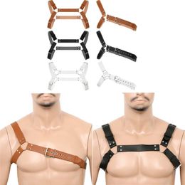 Belts Mens Body Chest Harness Belt Strap Punk Gothic Male Lingerie Leather Adjustable Cage Cosplay Sexy Clubwear