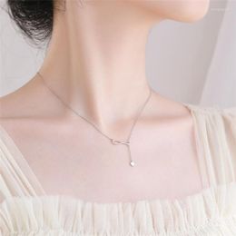 Pendant Necklaces Sole Memory Simple Geometric Heart Romantic Cute Silver Colour Clavicle Chain Female Necklace SNE459