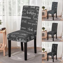 Chair Covers Dining Chairs Cover English Letter Love Print Elastic Slipcover Stretch Seat Case For Wedding Office Banquet Home Decor